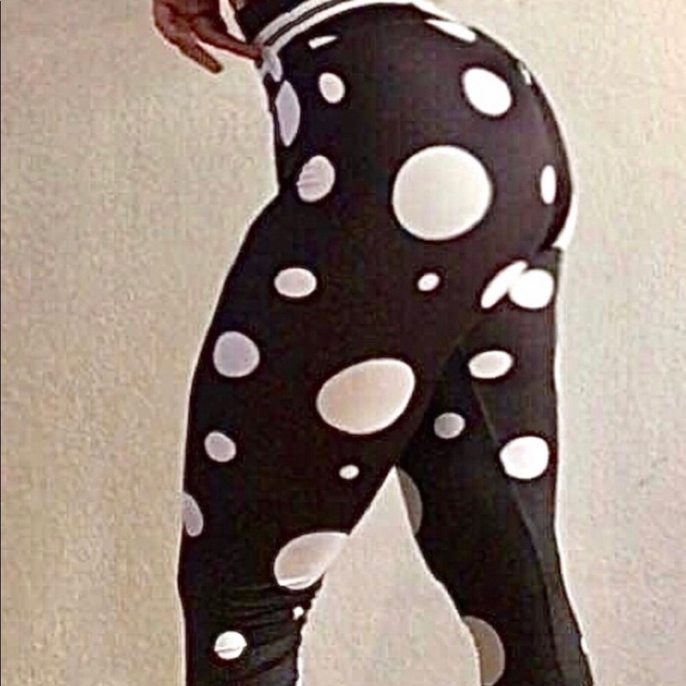 High Waisted Workout Pants, Polk A Dots, Women’s Size L